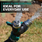2WAYZ Hose Splitter 2 Way Heavy Duty Outdoor Faucet and Garden Connector - Water Spigot Splitter - Durable All-Metal Y Adapter with Shut-Off Valve - 4 x 4 x 1.5 Inches