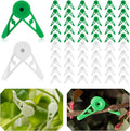 YBB 60 Pcs 360 Degree Adjustable Plant Clips, Plant Branches Bender Stem Trainer Clips for Low Stress Training (Green + White)