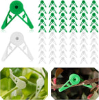YBB 60 Pcs 360 Degree Adjustable Plant Clips, Plant Branches Bender Stem Trainer Clips for Low Stress Training (Green + White)