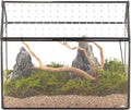 NCYP Glass Terrarium with Acrylic Lid, 10.2x5.9x8.2 Inches House Shape Glass Terrarium for Snails, Indoor Tabletop Decor, Handmade (Plants Not Included)