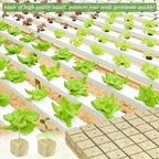 Halatool 2 Inch Rockwool Garden Rockwool Cubes for Hydroponics Rock Wool Planting Cubes for Soilless Cultivation Cuttings Clone Plants Germination Seedlings Start (2 Sheets, 96 Plugs in Total)