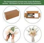 CEWOR Fake Flowers in Ceramic Vase, Artificial Flowers with Ceramic Vase Faux Silk Floral Arrangement Table Centerpieces Decor for Home Office Dining Farmhouse Coffee Table Living Room