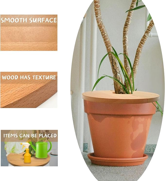 13.7 Inch Plant Pot Grid from Animals, Wooden Plant Pot Cover, Indoor Plant Protector from Cats, Flowerpot Decorative Cover.