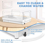 MoonOrange Small Turtle Tank with Filter, Turtle Aquarium, Acrylic Turtle Terrarium with Basking Platform, Bottom Drainage, Multi-Function Areas for Turtles, Crayfish, Small Reptiles.(Tank+Filter)