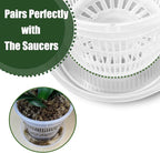 Orchid Pot,12 Pack 5.5Inch Clear Plastic Orchid Pots with Saucers, Orchid Pots with Holes, Orchid Breathable Slotted Pot(12Pcs 5.5in+ Saucers)