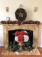 ZYTUYO 5 Pcs Orange Silk Hydrangeas Aritificial Flower Boho Dried Touch 20'' Faux Hydrangeas for Fall Home Decor Kitchen Living Room Porch Wreath Xmas Wedding Flower Arrangement