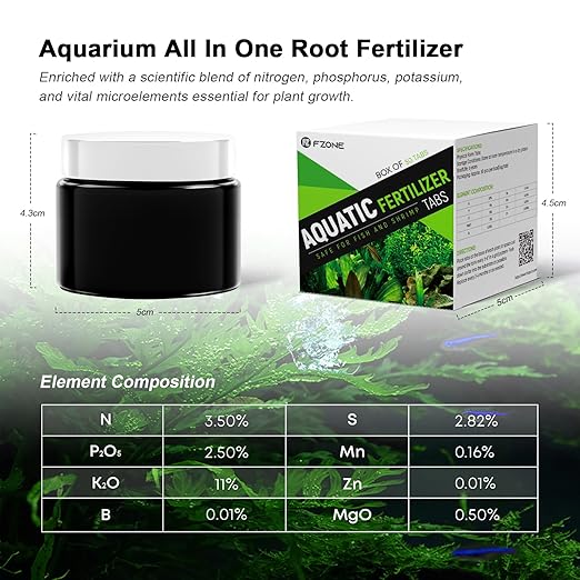 FZONE Root Tabs, Aquarium Plant Fertilizer, Safe for Fish & Shrimp, 60g/Box