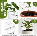 4 Pcs Plant Self Watering Globes, 17oz Large Plastic Water Bulbs Top Fill Watering Globes Slow Release Terracotta, Water Spikes Stakes for Indoor and Outdoor Plants (Clear)