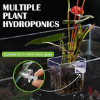 12 Pack Top Hanging Fish Tank Plant Pot Clear Aquarium Plant Holder with Hook Aquatic Plant Cup Holder Aquarium Aquatic P-lant Pot Water Landscape Decoration for P-lant Water Feature Decoration