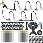 140Ft 1/4" Drip Irrigation System for Garden – 30 Adjustable Copper Nozzles, Automatic Atomizing Sprinkler System for Outdoor Plants Raised Bed, Yard, Potted Plants & Lawn