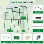 Cucumber Trellis for Raised Bed and Garden, 47" H x 47" W U-Shaped Metal Garden Trellis for Climbing Plants with Nylon Netting, Vegetable Support Frame