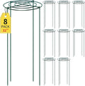 SYITCUN 8pack Peony Cages and Supports, 14 x 32 Inch Four Legs Peony Cage, Heavy-Duty Peonies Support Cages, Peony Ring for Roses, Hydrangeas, Sage, Peonies, Cucumbers, Tomato