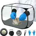 Portable Still Air Box Mycology with Pop Up Mushroom Growing Kit - Ideal for Mushroom Cultivation in Office and Mycology Enthusiasts (Black)