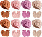 Newborn Baby Girl Hats Mittens Set Cotton Hospital Bow Hat Beanies Caps Gloves for New Born Girls 0-6 Months