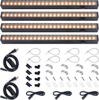 Barrina Grow Lights for Indoor Plants, Full Spectrum Sunlight, Black Cover LED Grow Light Bulbs, T5 Grow Light Strip, 1ft Plant Light for Indoor Plants Growing, 3 Mounting Modes, Yellow, 4 Packs