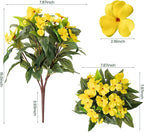 Nigirior Artificial Fake Flowers for Outdoor Décor 6 Bundles UV Resistant Fake Plants for Planter Faux Impatiens for Home Porch/Garden Stunning（Yellow）