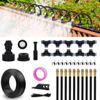 Drip Irrigation System 30 FT with 10 Nozzles, 360° Adjustable Bendable Garden Watering Misting System for Greenhouse, Yard, Lawn, Plant, Garden, 1/4 inch Hose
