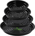 TRUEDAYS 20 Pack Black Plant Saucers – 4 Sizes (6"/8"/10"/12") Plastic Flower Pot Trays for Indoor & Outdoor Plants, Drip Trays to Protect Floors & Surfaces