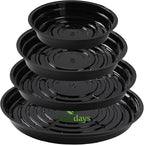TRUEDAYS 20 Pack Black Plant Saucers – 4 Sizes (6"/8"/10"/12") Plastic Flower Pot Trays for Indoor & Outdoor Plants, Drip Trays to Protect Floors & Surfaces