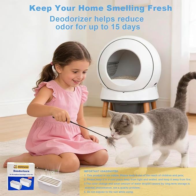 2 Pack Pet Odor Eliminator Compatible with PetSafe SmartSpin Self-Cleaning Cat Litter Box Self-Cleaning Cat Litter Box, Odor Removing Gel Deodorizer Replacement,Odors Control