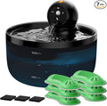 Battery Operated Cat Water Fountain: GOOIFUN Cat Fountain with 6 Filters + 3 Sponges - 88oz/2.6L Cats Water Bowl Dispenser- Silent Pet Water Fountain for Cats Inside - Kitty Drinking Fountains