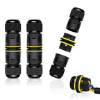 NineLeaf Waterproof Electrical Cable Connector, 3PK 3-PIN M20 Extension Electrical Cable Protector for Diameter Ø5-12mm, IP68 Outdoor Power Wire Connect Joint for Garden, Water, Pond, Lights