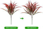 Ivydale 12Pcs Artificial Plants Outdoor Fake Plastic Grass Fall Decoration UV Resistant Faux Greenery Stems Bushes Outside Fake Plants for Planters Patio Porch Window Garden Home Decor