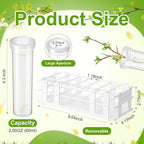 Willinglong 22 Pcs 60ml Large Floral Tubes with Rack Holder Set for Milkweed Cuttings Floral Stem Water Tubes for Fresh Flowers Raising Caterpillars Monarch Butterfly Habitat Flower Arrangements