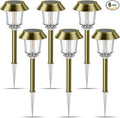 XMCOSY+ Solar Pathway Lights Waterproof - 6 Pack Solar Lights Outdoor, 10-40 LM Dimmable Outdoor Solar Light for Yard Pathway Garden Driveway Walkway (Bronze)