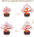 Feng Shui Natural Rose Pink Quartz Crystal Money Tree Bonsai Style Decoration for Wealth and Luck (Pink)