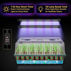 BlumWay 120-Cell Self-Watering Seed Starter Tray with Grow Light, 1-24H Timer, Seed Starter Kit with 4.02" Humidity Dome, Seedling Tray for Indoor Plant Starter, Plant Germination Trays-Green
