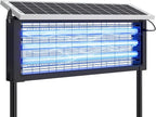 Solar Bug Zapper Outdoor, 30W Large Mosquito Zapper, Electric Mosquito Killer Outdoor, Waterproof & Portable Fly Killer, Rechargeable Flying Insect Trap for Patio, Yard, Garden, Home, Camping, Black