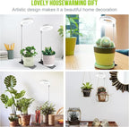 Kullsinss Grow Lights for Indoor Plants, Full Spectrum Halo Growing lamp with Detachable Base, Height Adjustable, 3 Colors, 10 Dimming, Automatic Timer, Plant Light for Succulents Small Plants
