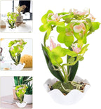 Artificial Phalaenopsis Bonsai Orchid in Green Pot, Faux Orchid Flower Decoration for Indoor Home Décor, Lifelike Fake Phalaenopsis Plant for Living Room and Office Display