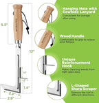 WORKPRO Crack Weeder, 12" Stainless Steel Crevice Weeding Tool with Beech Wood Handle, L-Shaped Side-Walk Weed Puller Spatula, for Garden Lawn Yard Patio Terrace Paving Moss, Small Gardening Tool