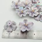10 PCS 3D Flower Ceramic Tiles,1.6" Handmade Procelain Ceramic Flowers for Artwork,Fish Tank,Vases,Living Room, Dining Table,Office, Home Floral Decor (Single-Flowered Iridescent Purple)