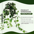 Fake Plants,Artificial Plants Indoor Faux Silk Hanging Pothos Fake Plants for Home Decoration, Low Cost and Easy Maintenance