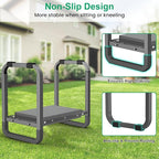 TomCare Garden Kneeler and Seat 11.14” Wider Larger Soft Kneeling Pad Garden Bench with 2 Large Tools Pouches Heavy Duty Foldable Garden Stool Gardening Gifts for Women Men Gardeners Seniors,Gray