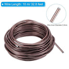PATIKIL 3.5mm Bonsai Training Wire, 1 Roll Floral Wire Stems Anodized Aluminum Tree Wire 32.8 Feet Total for Gardening Branch Fixing, Brown