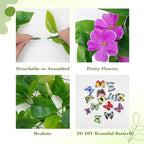 BLEUM CADE Artificial Hanging Flowers for Outdoors, 4pcs Fake Hanging Plants Pothos Vines with Purple Flowers for Wall Home Living Room Indoor Outdoor Decor (No Baskets)