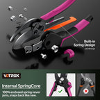 VOTREK® Pruning Shears for Gardening, [Patented Stepless Handle Opening] - Garden Scissors with Ultra-Sharp SK5 Steel for Weak Hand, Fit for All Hand Sizes, Bonsai Scissor Cuts 1-Inch Branches