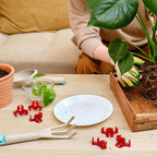 Goaste 100 Pack Plant Training Clips, 90 Degrees Plant Stem Bender, Low Stress Plant Branch Trainer Clips for Flowers, Vegetables (Circle Style,Red)