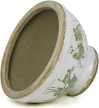 Dosayes Vintage Ice Crackle Grazd Ceramic Flower Pot with Drainage Holes, 4.33 Inch Rustic Planter for Indoor Plants, Outdoor Garden, Farmhouse Gift Tuscan Decor (Green)