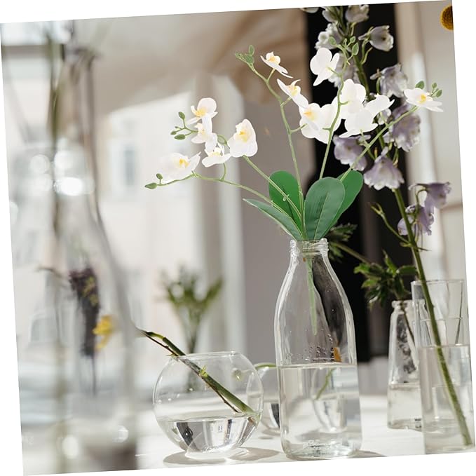 Cabilock Real Touch Artificial Orchids Long Stem Phalaenopsis for Home Decor Butterfly Branches Faux Stems Elegant Orchids Living Fake Flowers Decorative Flower Branches