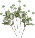 Floroom 5pcs Sage Green Faux Silk Mums Artificial Flowers, Bulk Fake Small Mini Chrysanthemums with Stems for DIY Wedding Centerpieces Floral Arrangements Vase Fillers Home Decorations