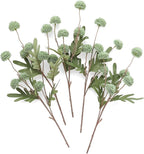 Floroom 5pcs Sage Green Faux Silk Mums Artificial Flowers, Bulk Fake Small Mini Chrysanthemums with Stems for DIY Wedding Centerpieces Floral Arrangements Vase Fillers Home Decorations