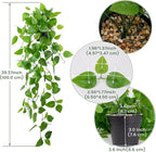 LOYWREE 2 Pack Small Artificial Hanging Plants with Faux Ivy Vine and Hanging Pothos 39Inch Fake Plant Realistic Greenery for Shelf Decor in Home, Office, Indoor & Outdoor Gardens