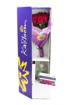 KaBloom - The Romantic Classic Bouquet of 18 Fresh Red Roses (Farm-Fresh, Long-Stem) with Vase - Fresh Flowers for Birthday, Valentine's & Mother's Day