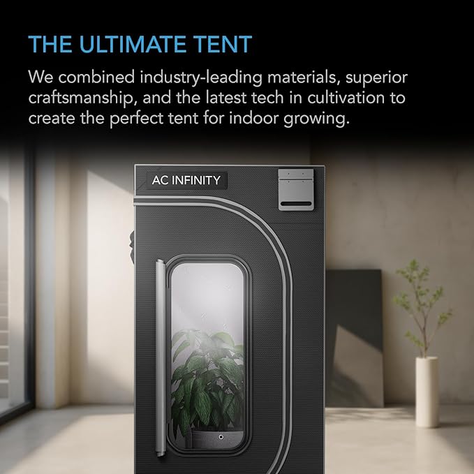 AC Infinity CLOUDLAB 899, Advance Grow Tent 8x8, Thickest 1" Poles, 2000D Mylar Canvas, Lab-Tested Highest Reflectivity, Largest Zipper Window, Controller Mount Plate, 96" x 96" x 80" Indoor Growing