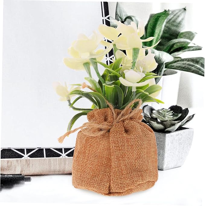 INOOMP Realistic Faux Phalaenopsis Orchid Flowers Potted Decoration for Living Room Office Bedroom Maintenance Artificial Orchid Bonsai with Lifelike Craftsmanship for Home Desktop